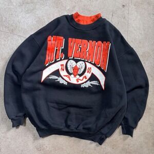 Vintage‎ 90s Mt. Vernon Rams Crewneck Dodgers Made in USA XL Black Orange School